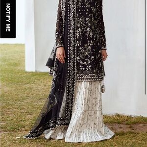 SUFFUSE Black and White Embroidered Dress